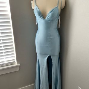 Baby blue Sherri Hill formal dress